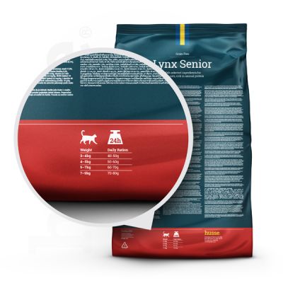 Lynx Senior, 7 kg | Crocchette per gatti anziani senza cereali